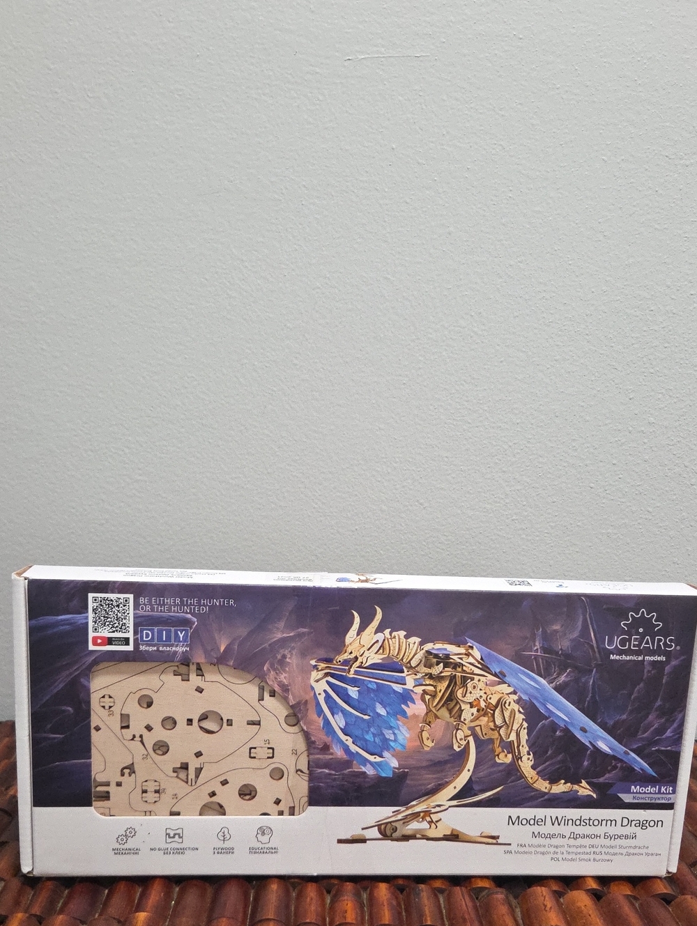 Windstorm Dragon Mechanical Model Kit - Blue & Natural Wood